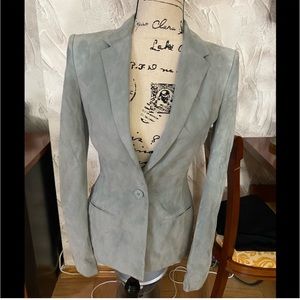 PURPLE LABEL RALPH LAUREN SUEDE BLAZER COAT SIZE SMALL BLUE